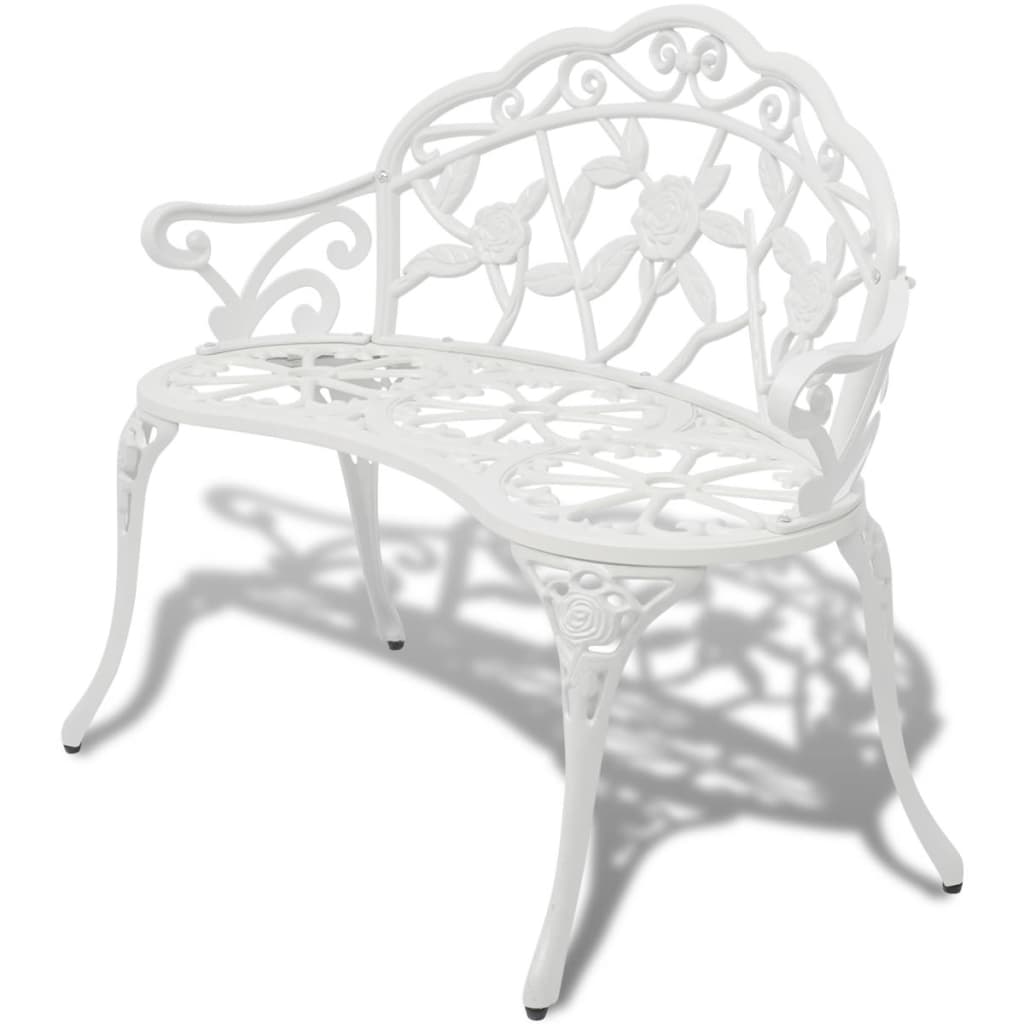 100 Cm - Garden Bench 100 cm Cast Aluminium White