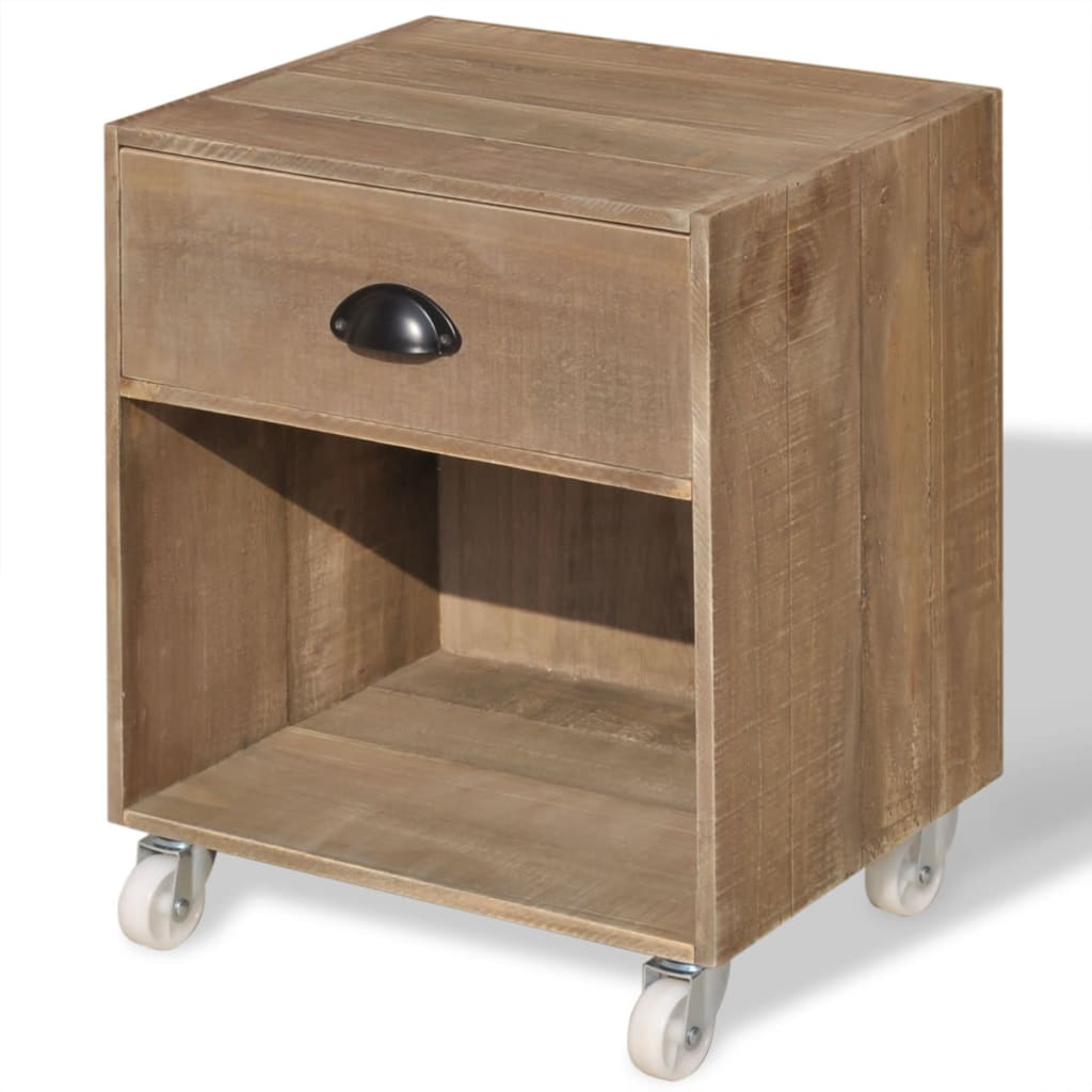 Nightstand 2 pcs Brown Solid Wood