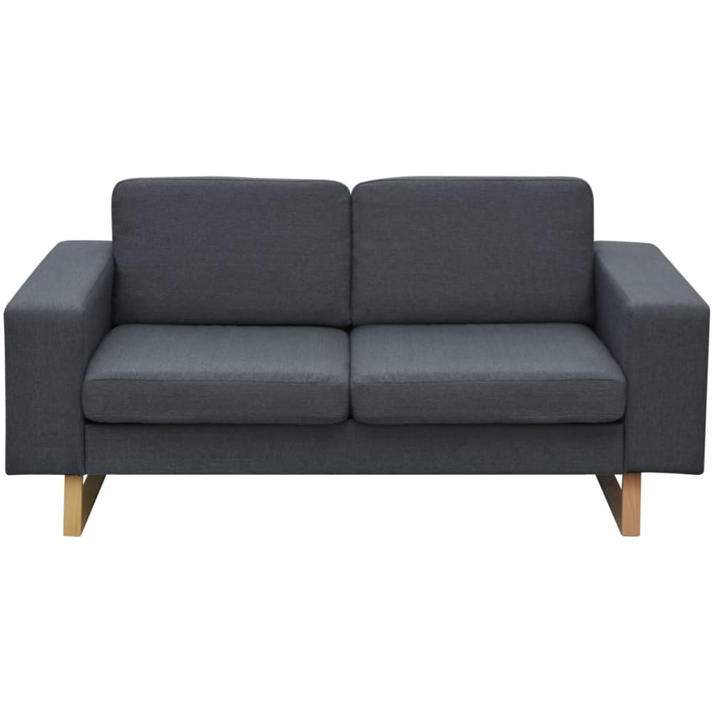 2-Seater Sofa Fabric Dark Grey