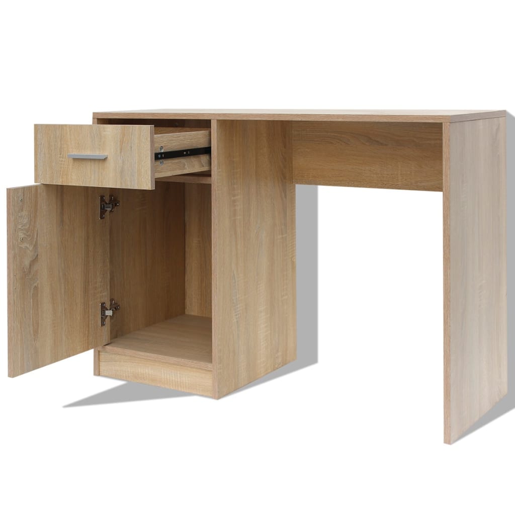 Desk with Drawer and Cabinet Oak