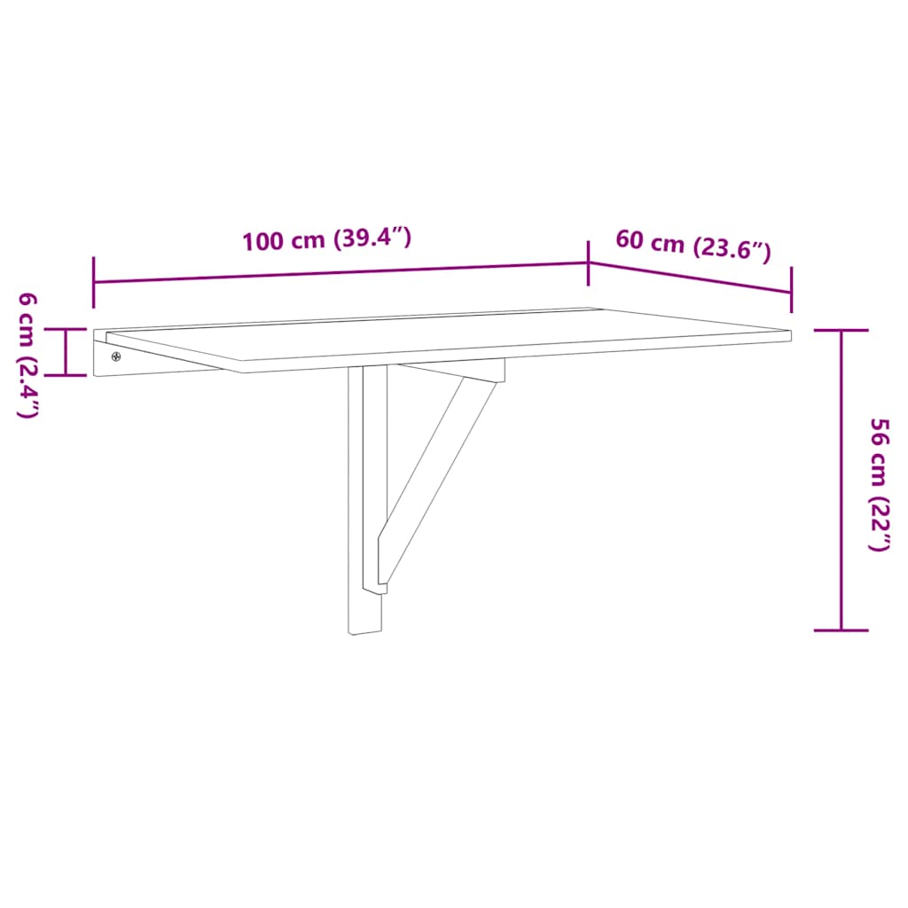 Folding Wall Table White