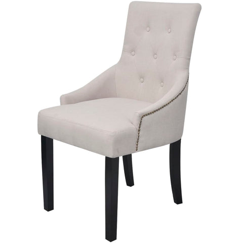 Dining Chairs 4 pcs Cream Fabric