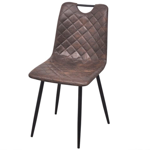 Dining Chairs 2 pcs Dark Brown Leather