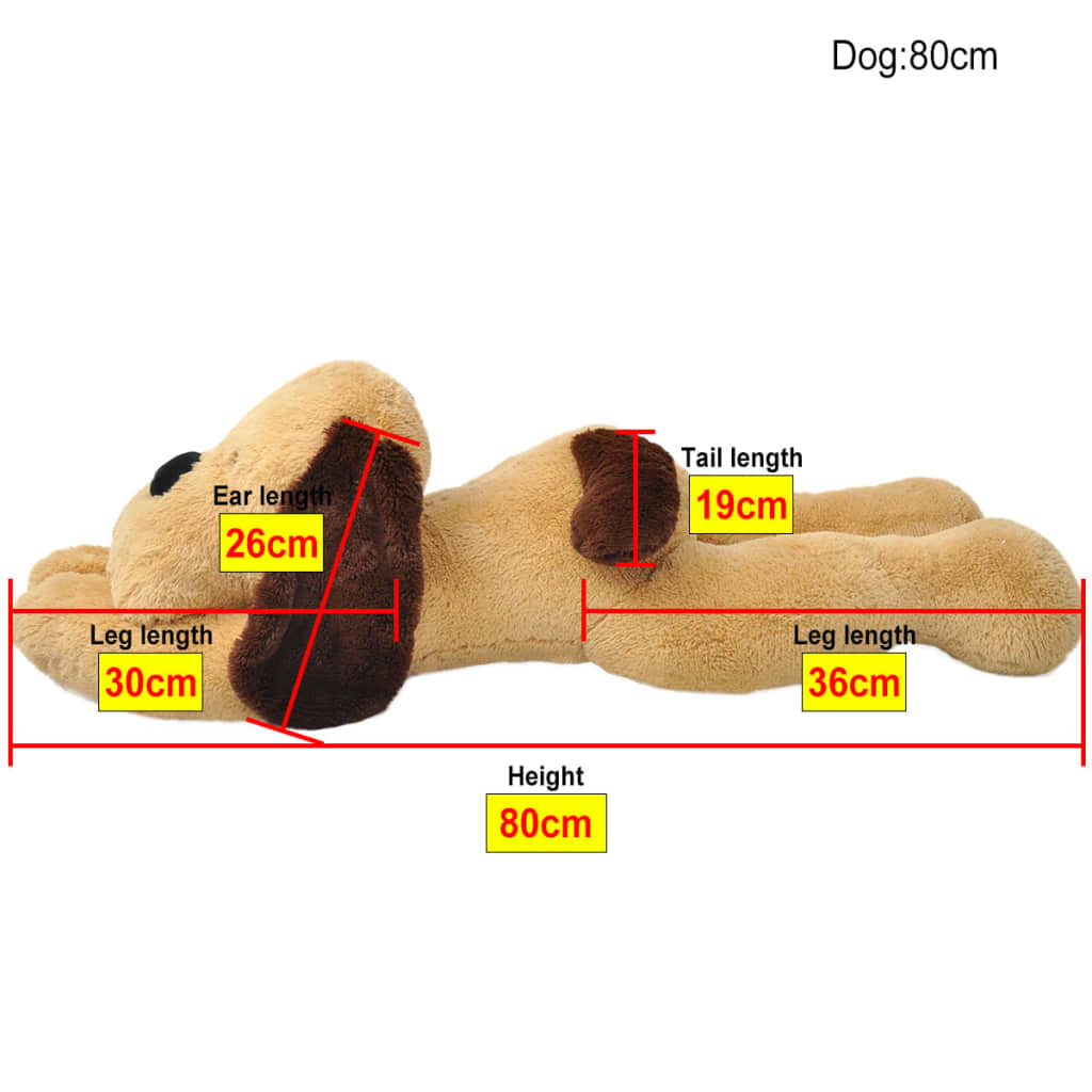 Dog Cuddly Toy Plush Brown 80 cm