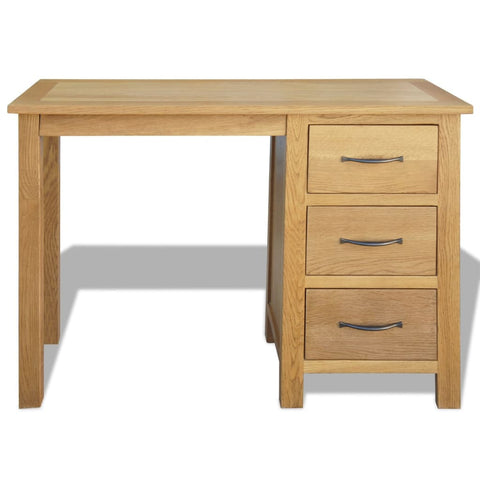 Desk with 3 Drawers Solid Oak Wood