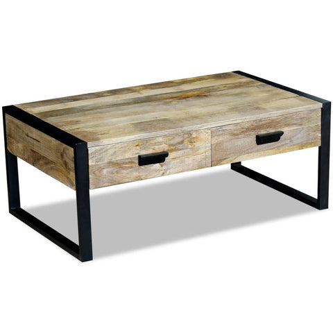 Coffee Table with 2 Drawers Solid Mango Wood