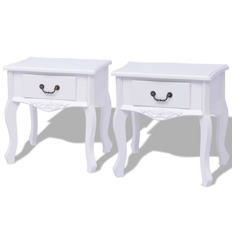 Bedside Cabinets 2 pcs MDF White