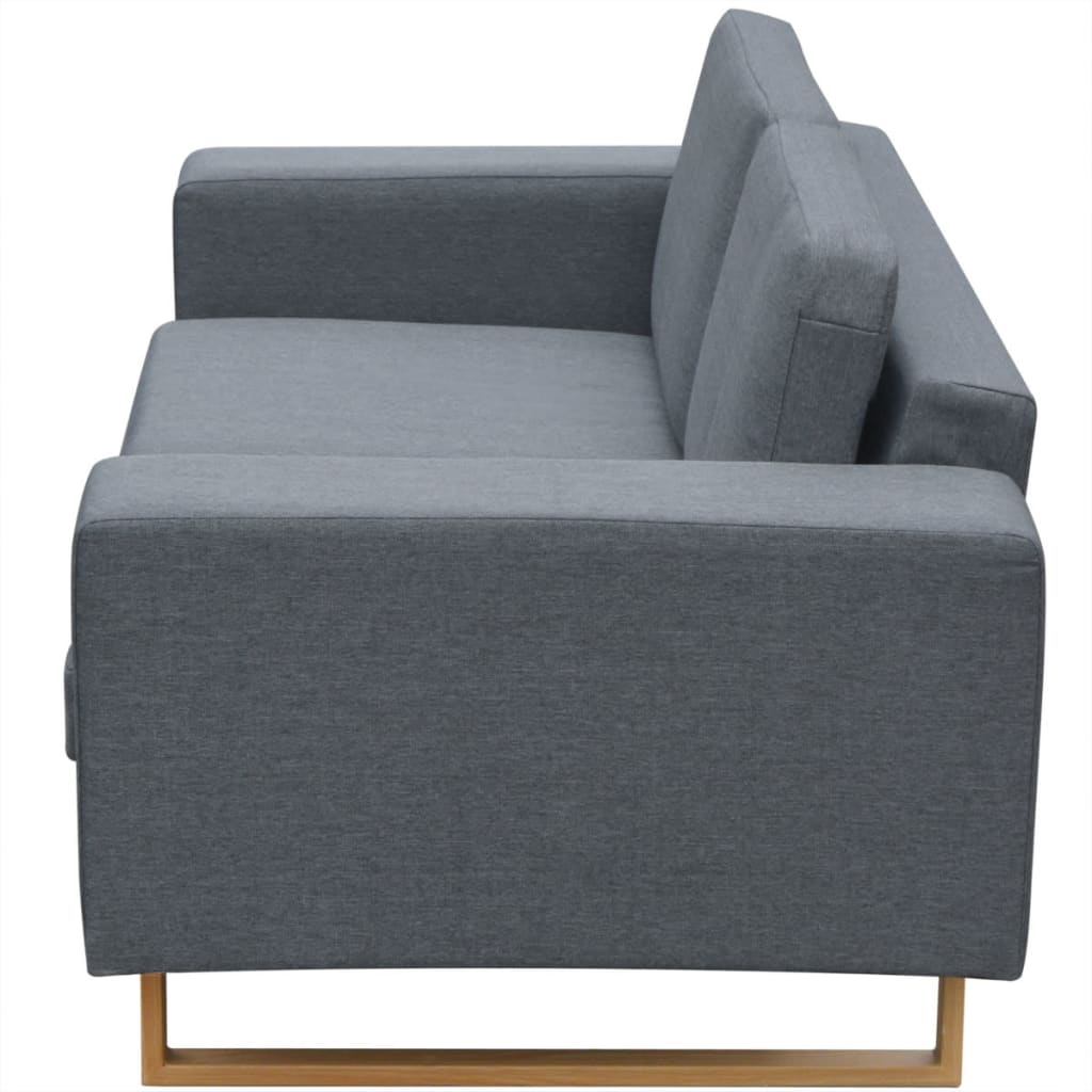 2-Seater and 3-Seater Sofa Set Light Grey