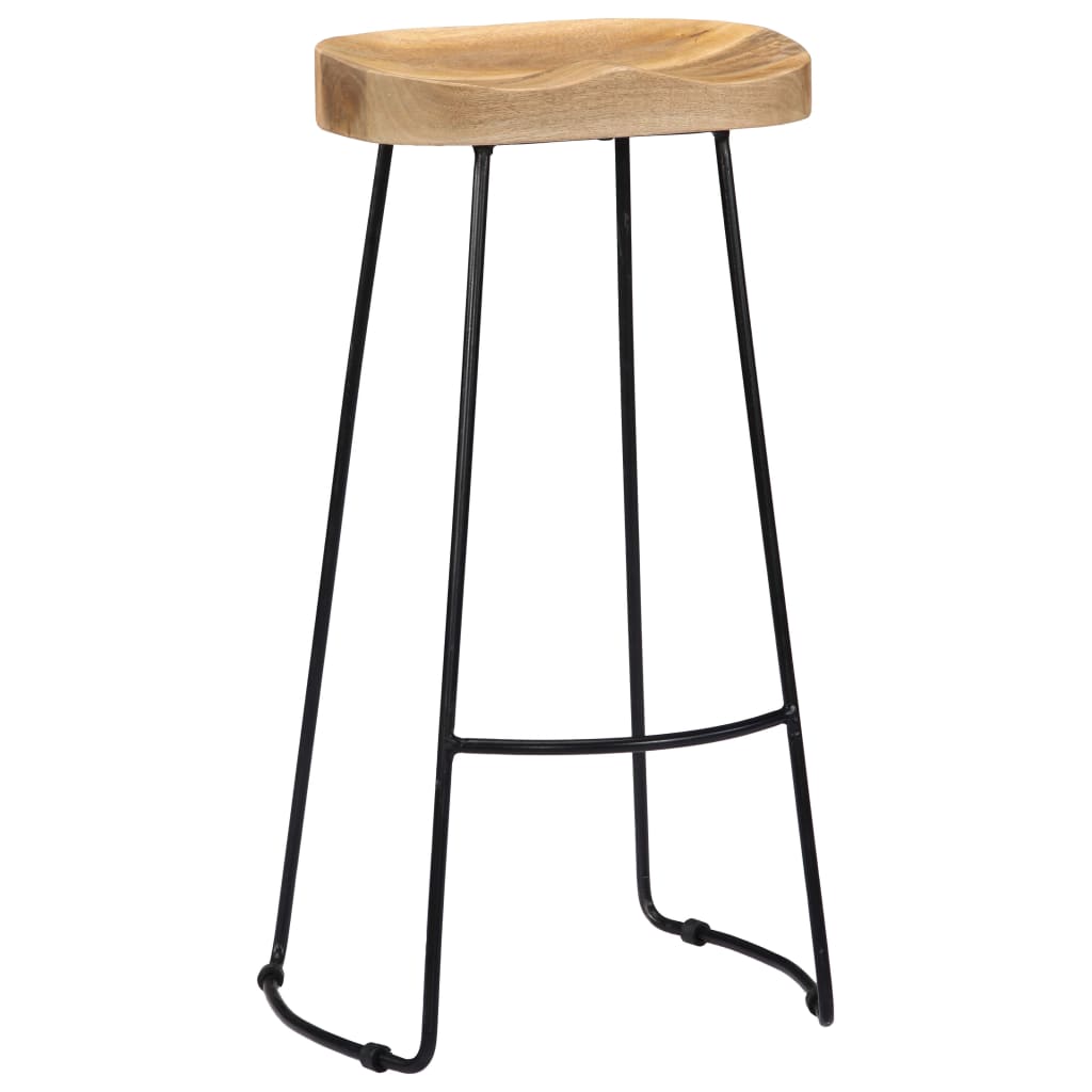 Wood Bar Stools Solid Black 45x40x78cm