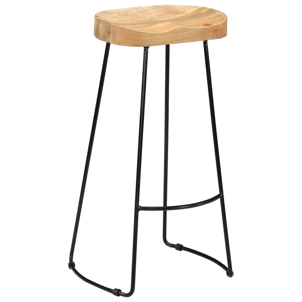 Wood Bar Stools Solid Black 45x40x78cm