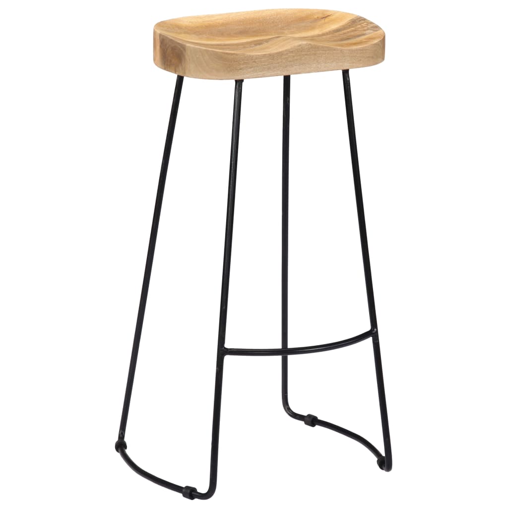 Wood Bar Stools Solid Black 45x40x78cm