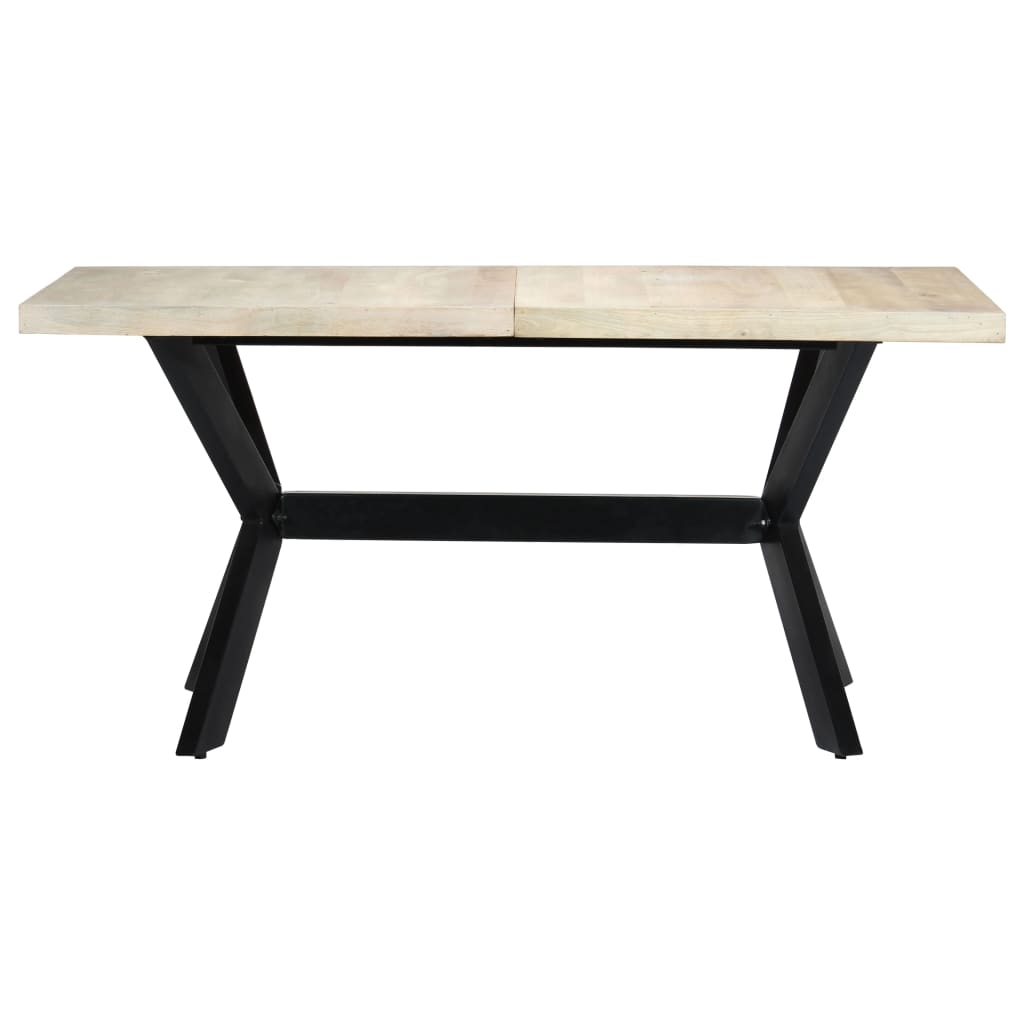 Dining Table Solid Mango Wood, White
