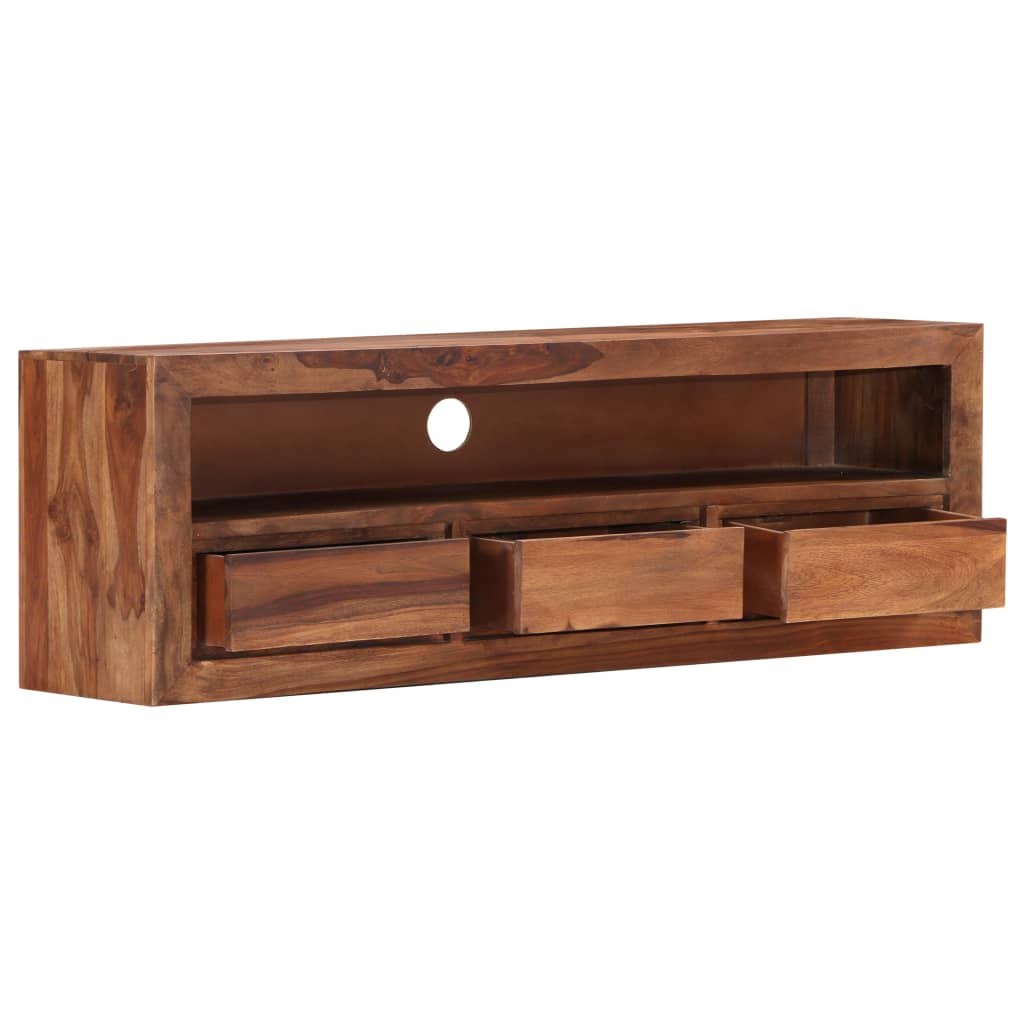 TV Cabinet 3 Drawers Solid Sheesham Wood