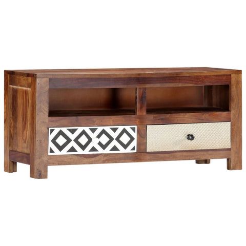 TV Cabinet With 2 Drawers Solid Sheesham Wood