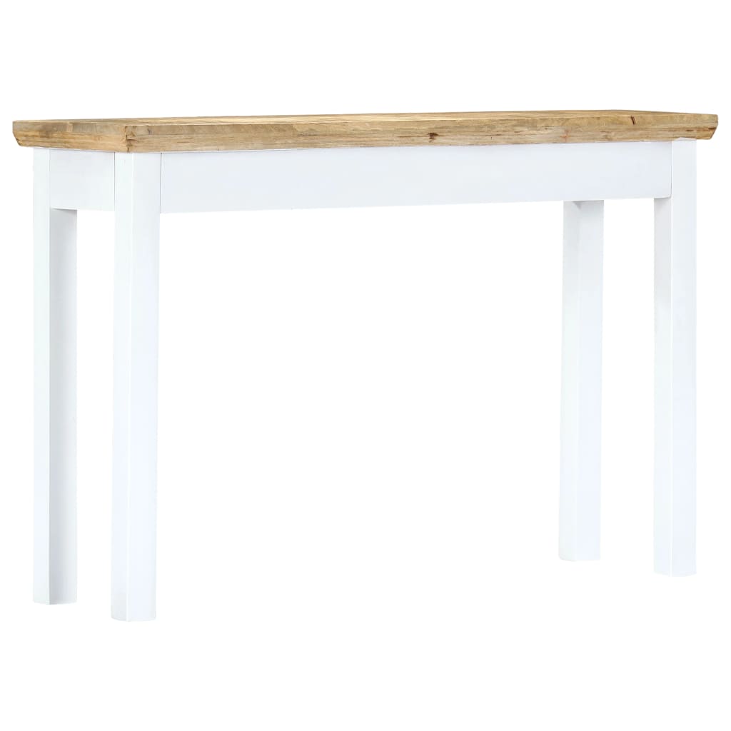 Console Table White and Brown Solid Mango Wood