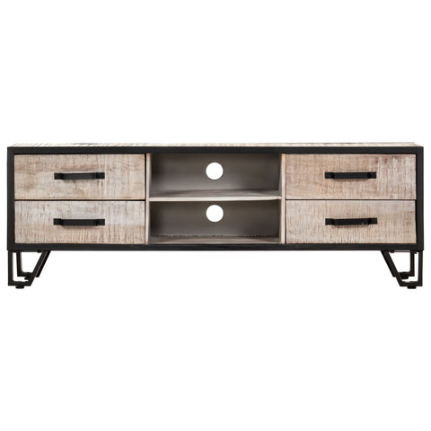 TV Cabinet Solid Acacia Wood Grey