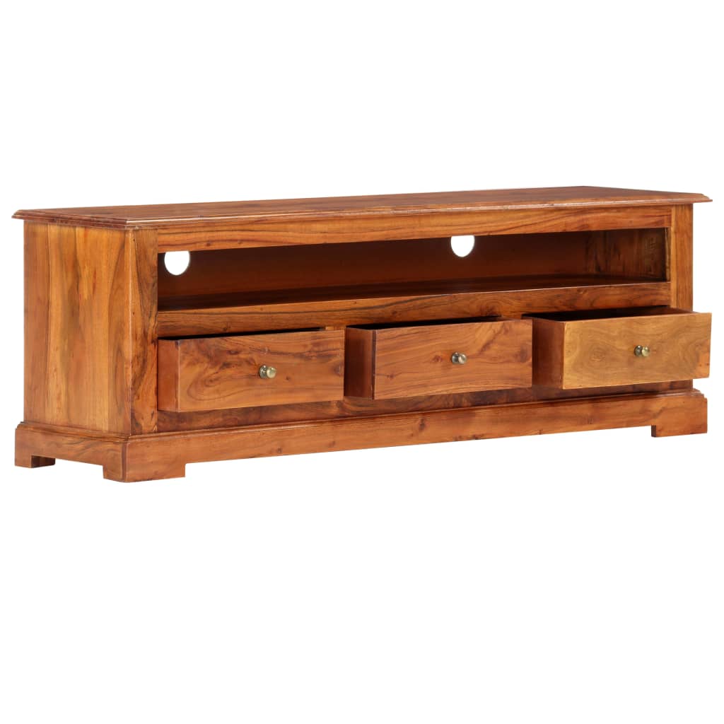TV Cabinet Solid Acacia Wood With Honey Finish