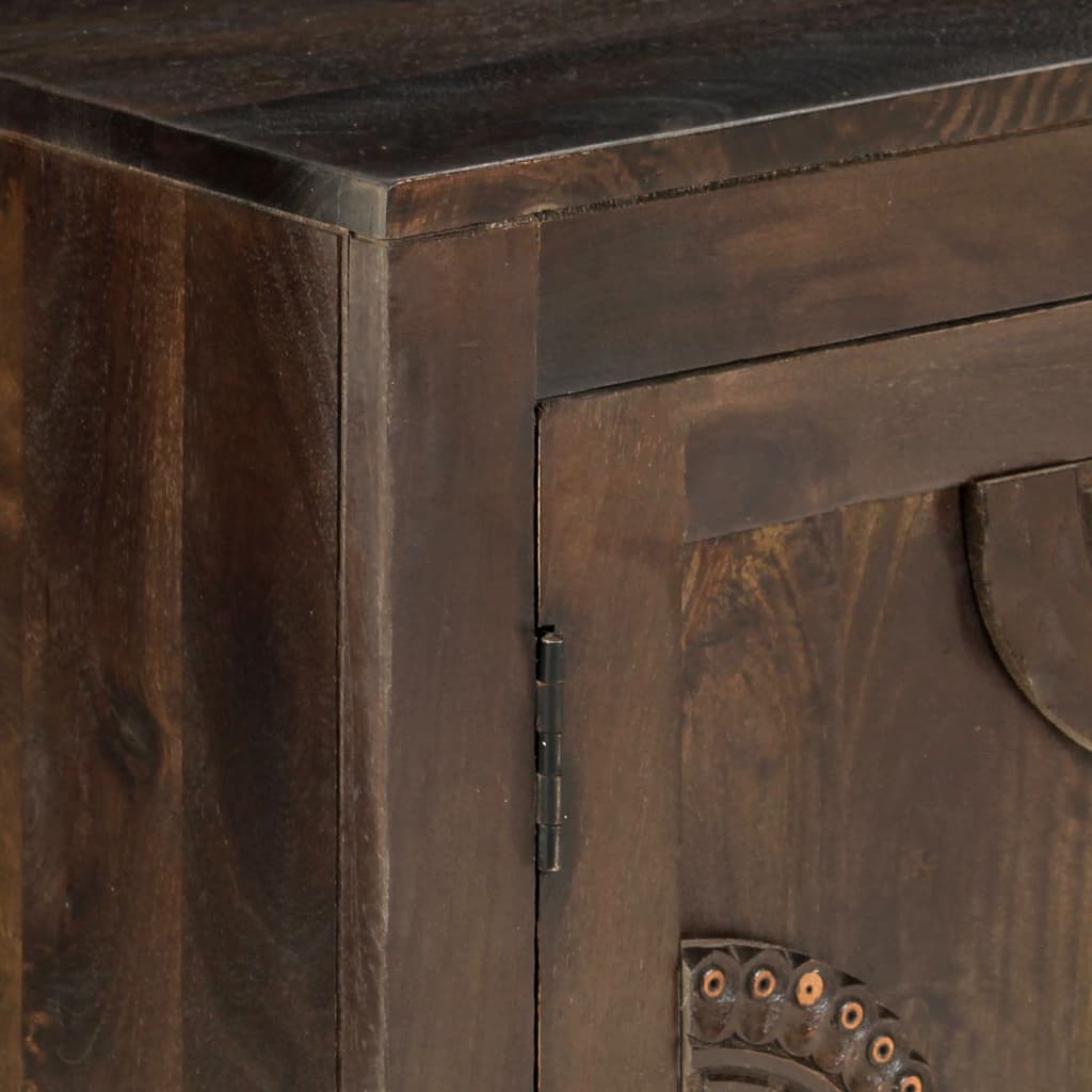Sideboard with Carved Design Solid Mango Wood