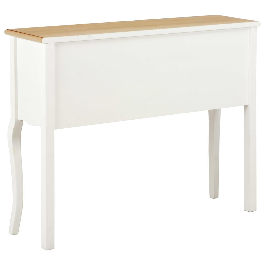 Sideboard White and Brown Solid Wood