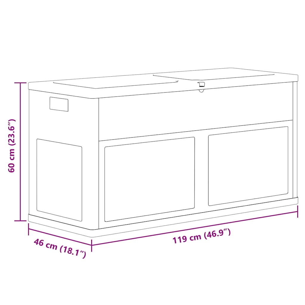 Garden Storage Box  Grey Black