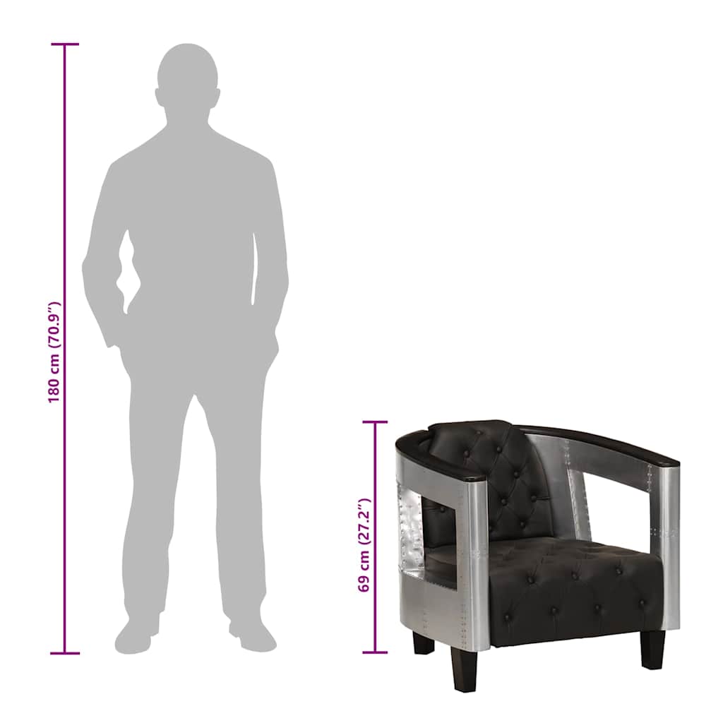 Aviator Armchair Black