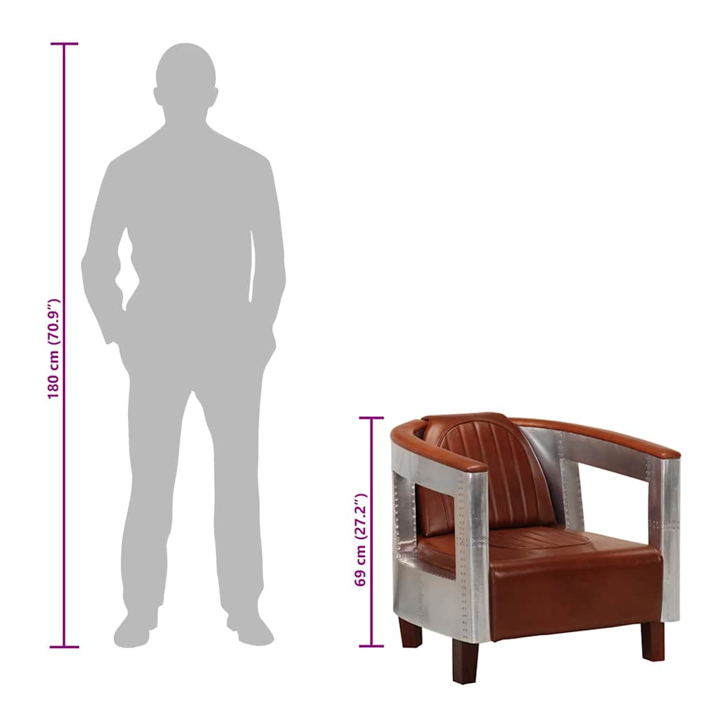 Aviator Armchair Brown