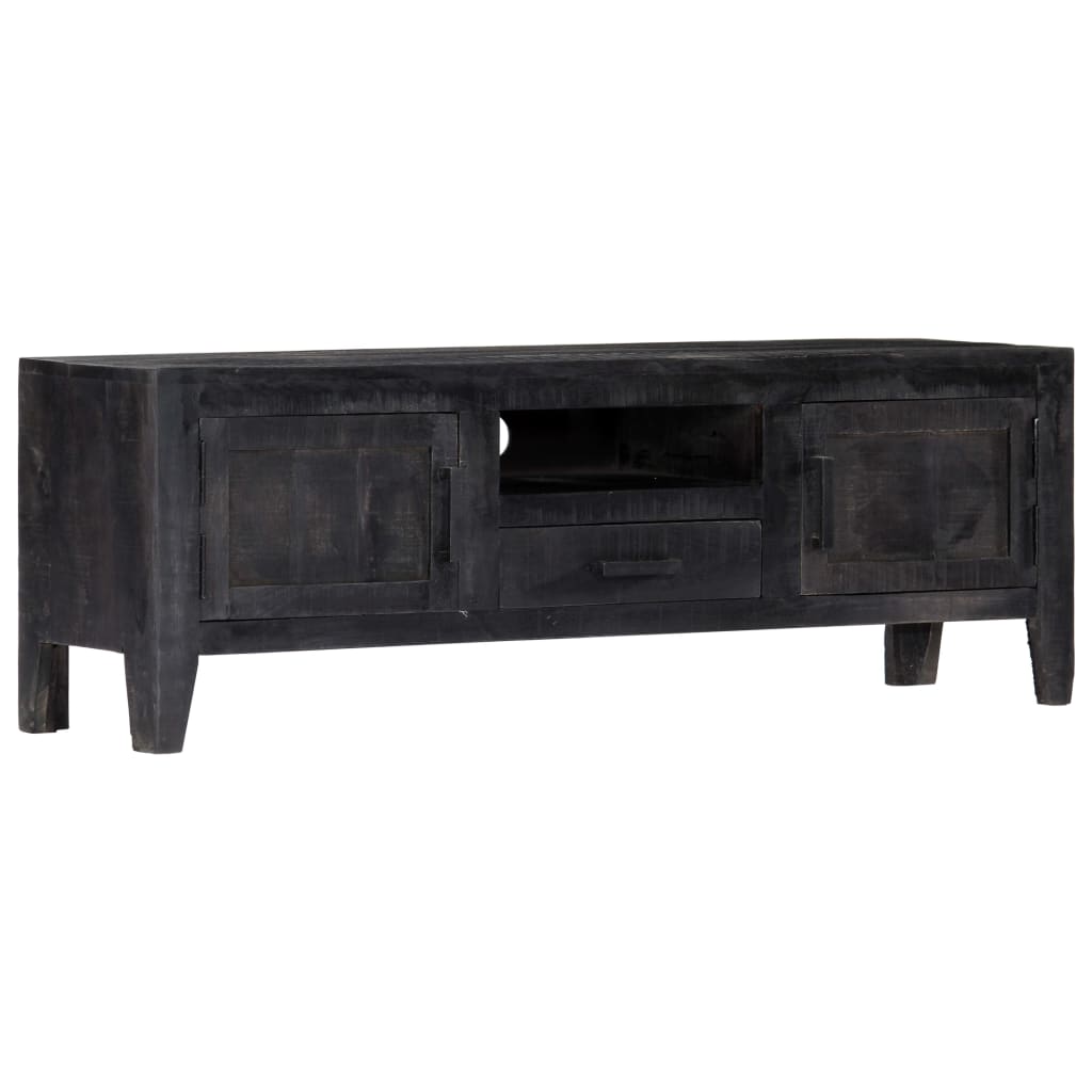 Tv Cabinet Black Wood 118x30x40cm