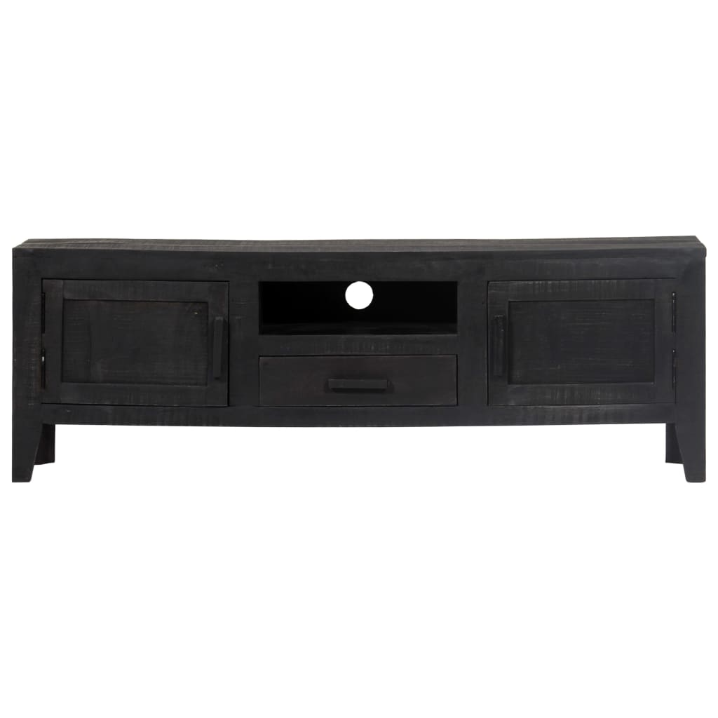 Tv Cabinet Black Wood 118x30x40cm