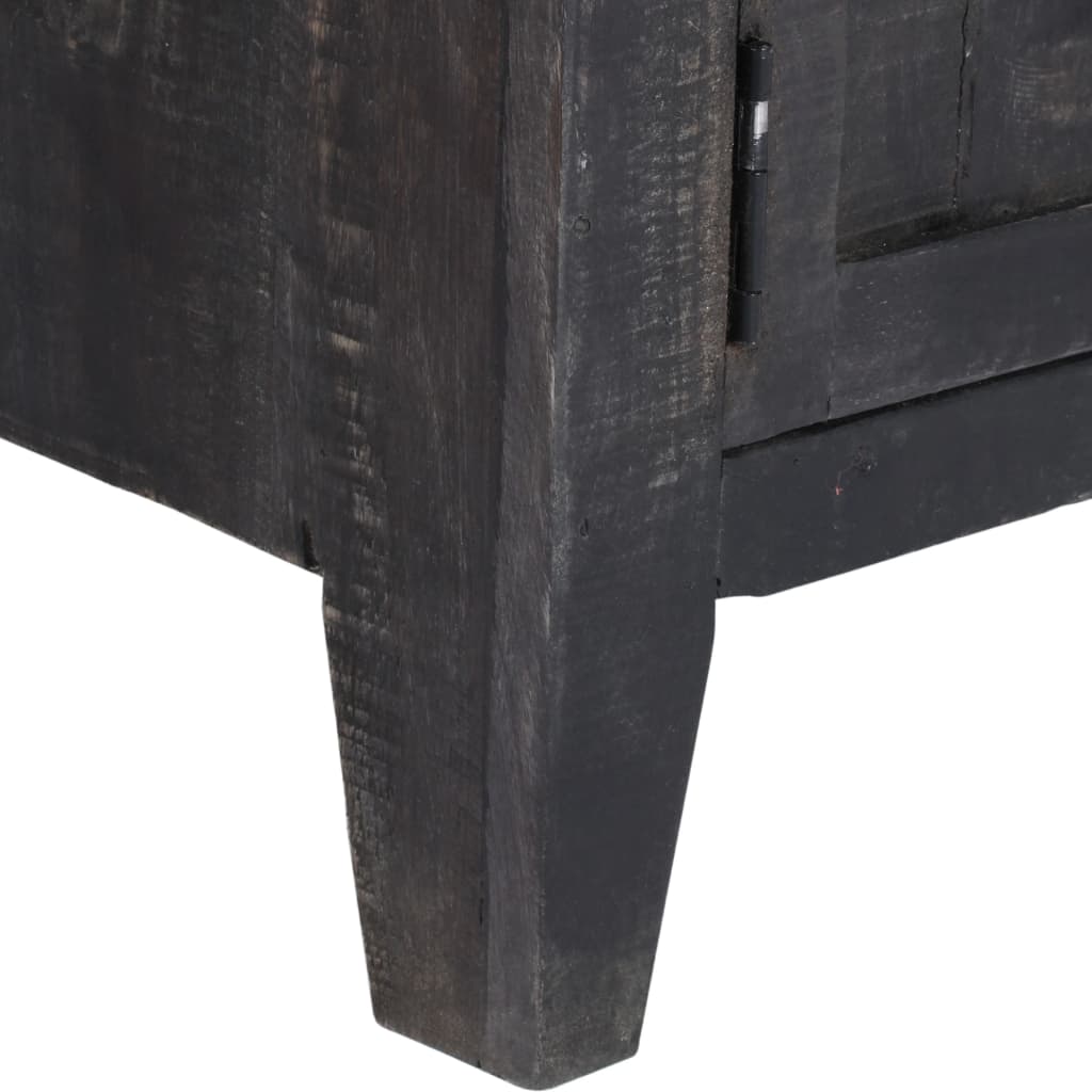 TV Cabinet Black Solid Mango Wood