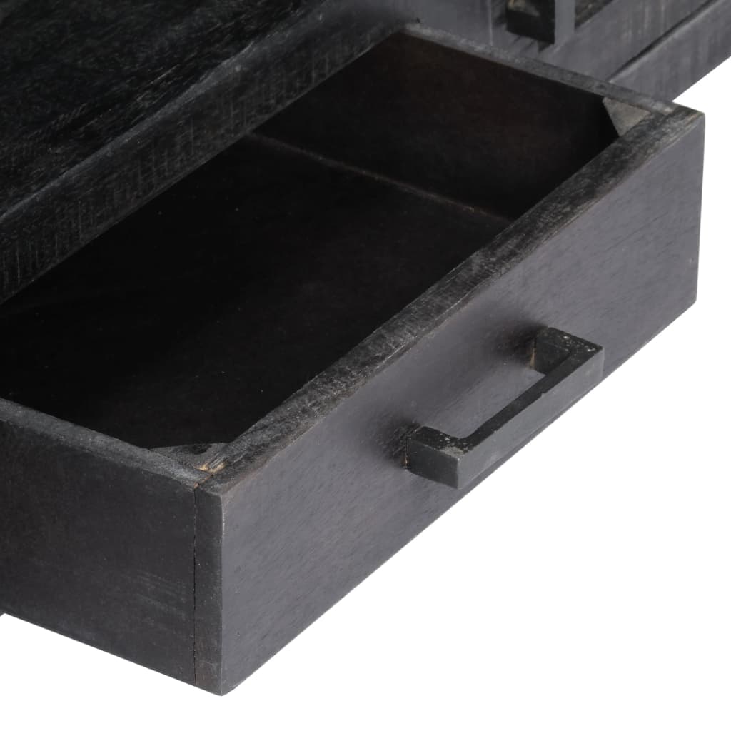 Tv Cabinet Black Wood 118x30x40cm