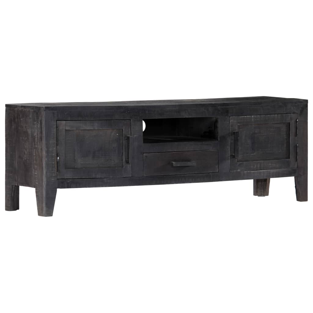 Tv Cabinet Black Wood 118x30x40cm