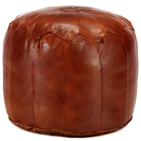 Pouffe Tan Genuine Goat Leather