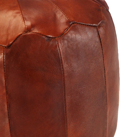 Pouffe Tan Genuine Goat Leather
