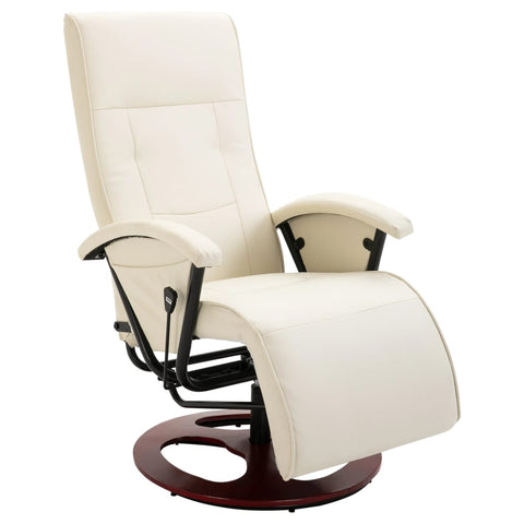 Swivel TV Armchair Cream Leather