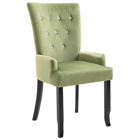Dining Chair with Armrests Light Green Velvet