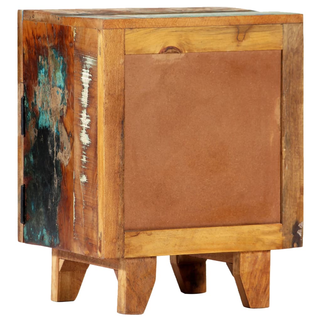 Reclaimed Wood Bedside Cabinet Oak 40x30x50cm