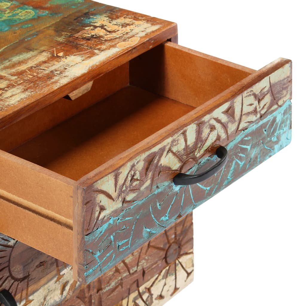 Reclaimed Wood Bedside Cabinet Oak 40x30x50cm