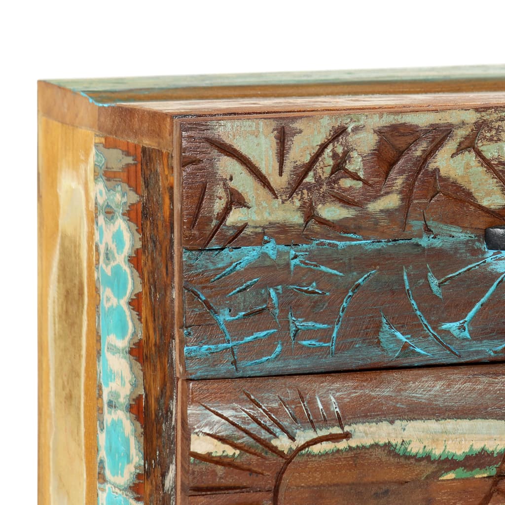 Reclaimed Wood Bedside Cabinet Oak 40x30x50cm