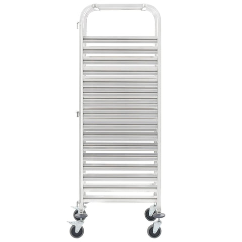 Kitchen Trolley for 16 Trays Stainless Steel