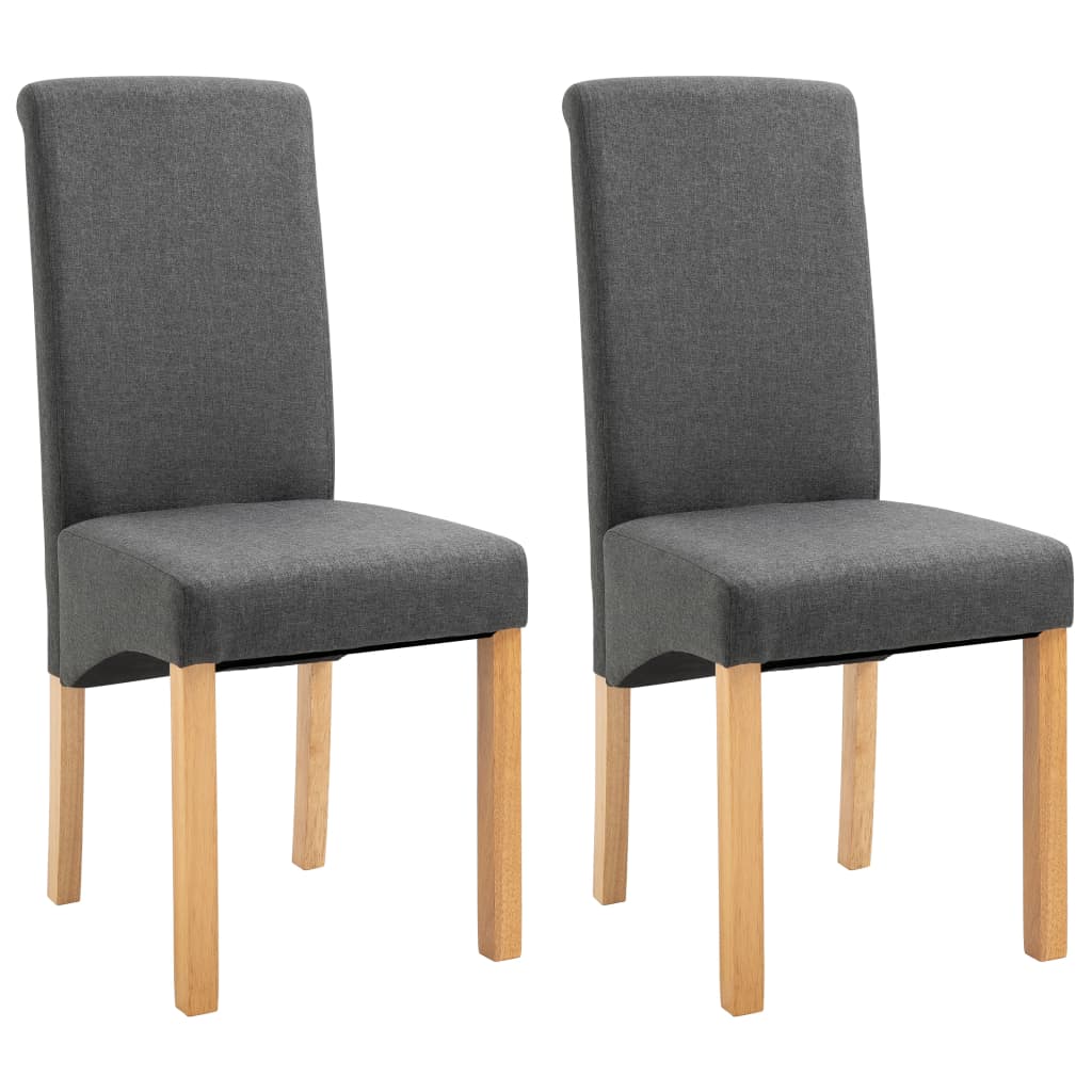 Dining Chairs 2 pcs Grey Fabric