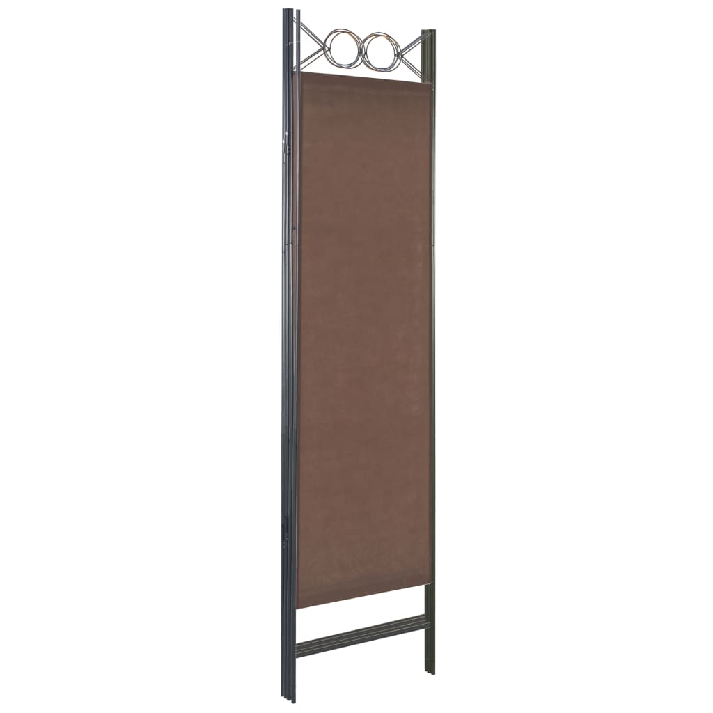 4-Panel Room Divider Brown