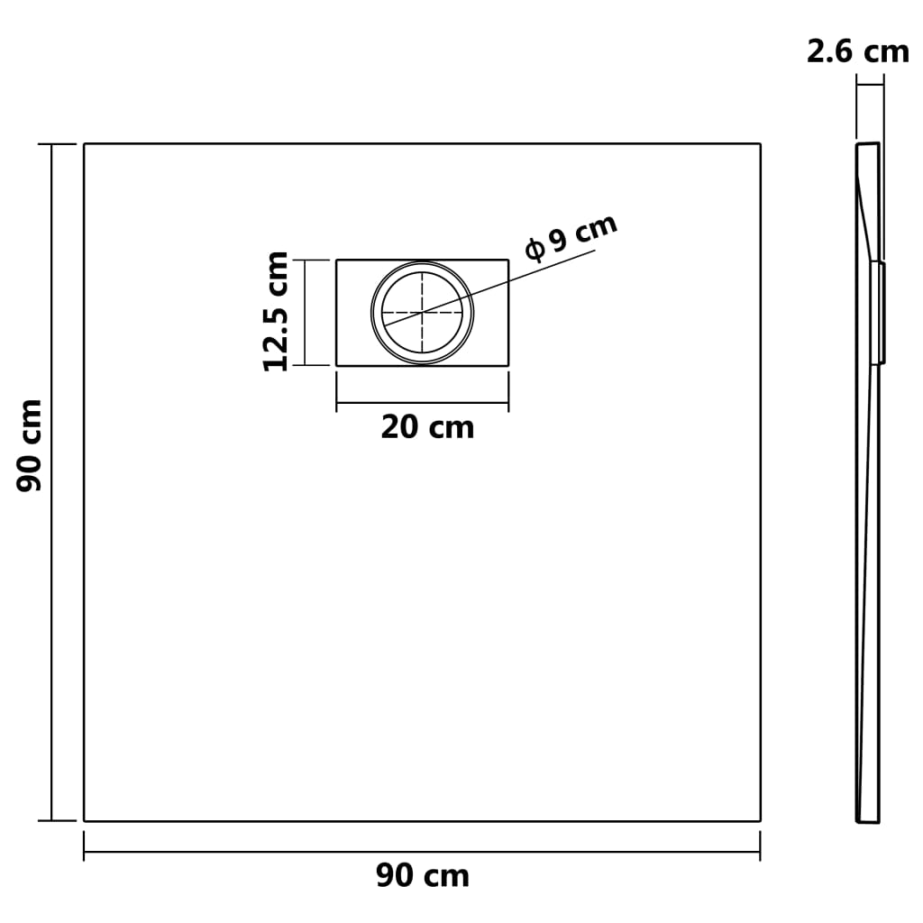 Shower Base Tray SMC White  XL