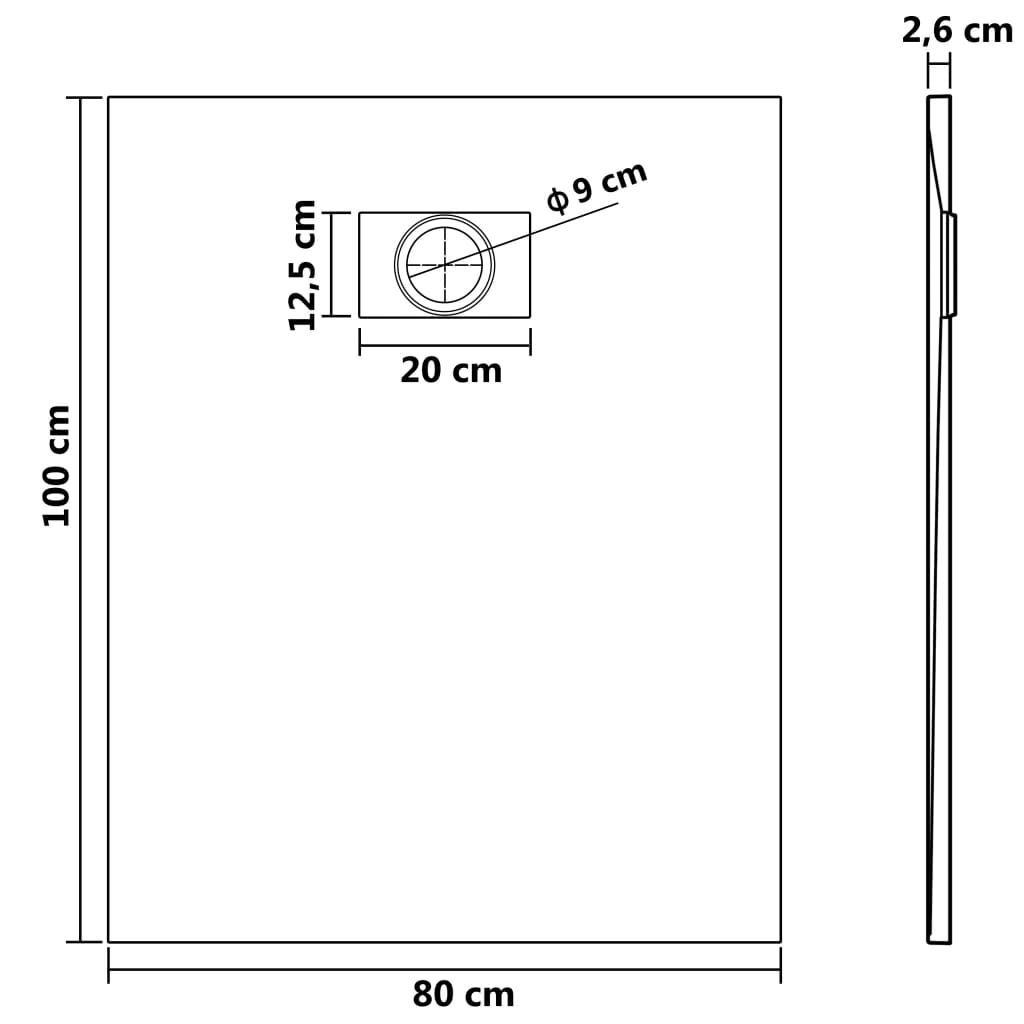 Shower Base Tray SMC Black  XXXL