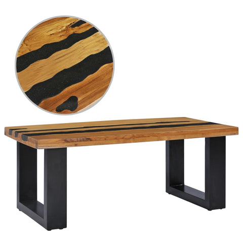 Coffee Table Solid Teak Wood Multicolour