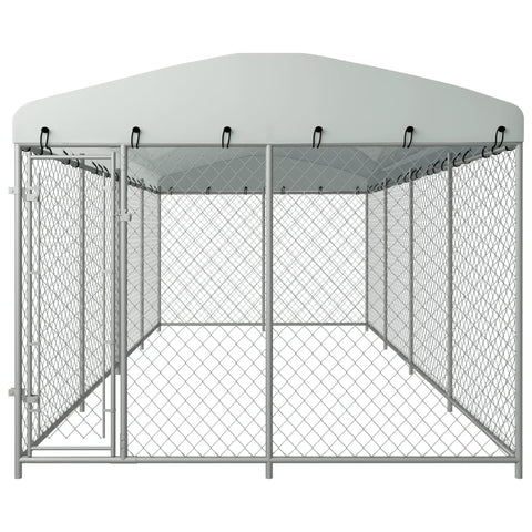 Outdoor Dog Kennel with 'Roof