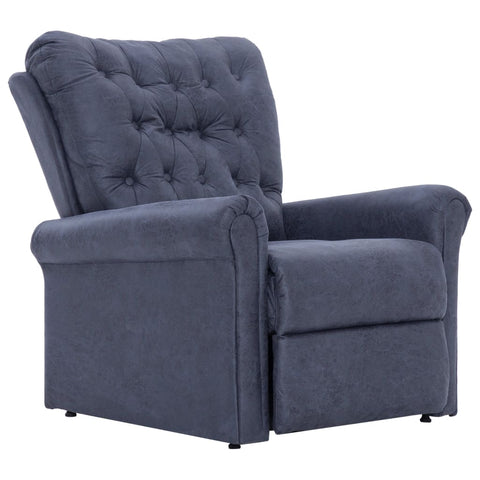 Reclining Chair Grey Suede Leather
