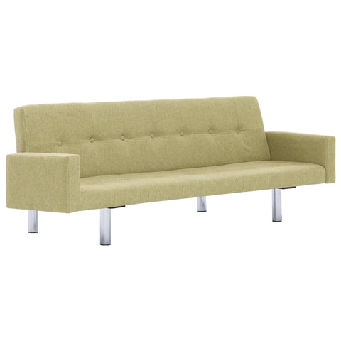 Sofa Bed with Armrest Green Polyester
