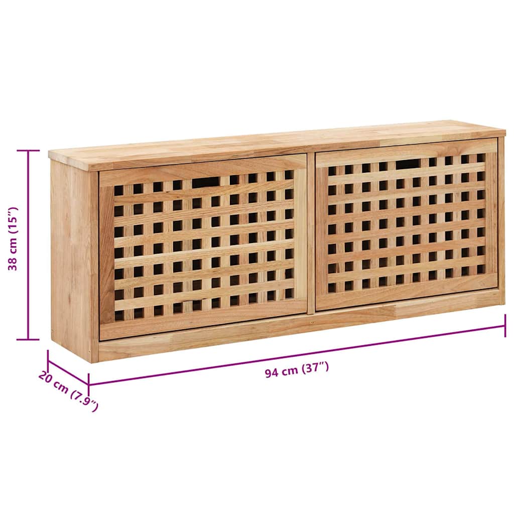 Shoe Storage Bench Solid Wood 94x20x38cm