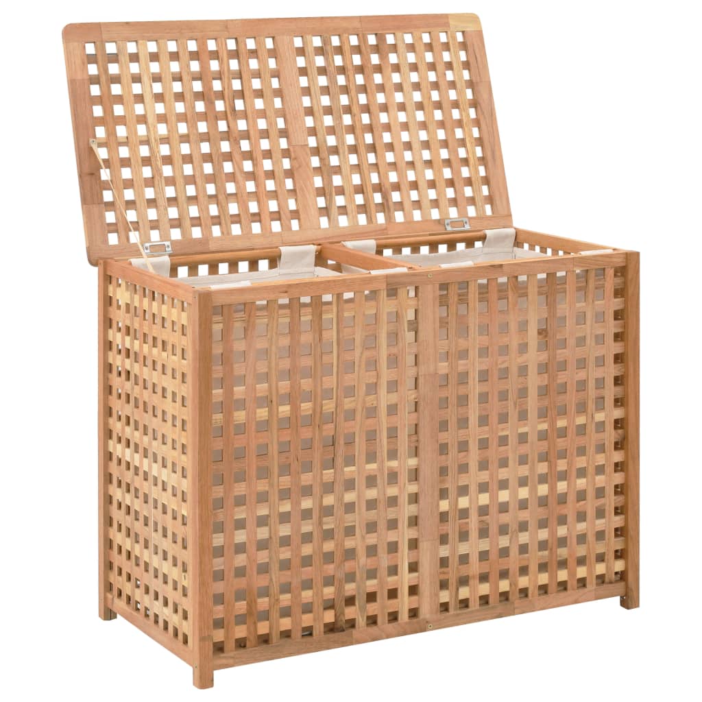 Laundry Bin Solid Wood Natural 87.5x46x67cm