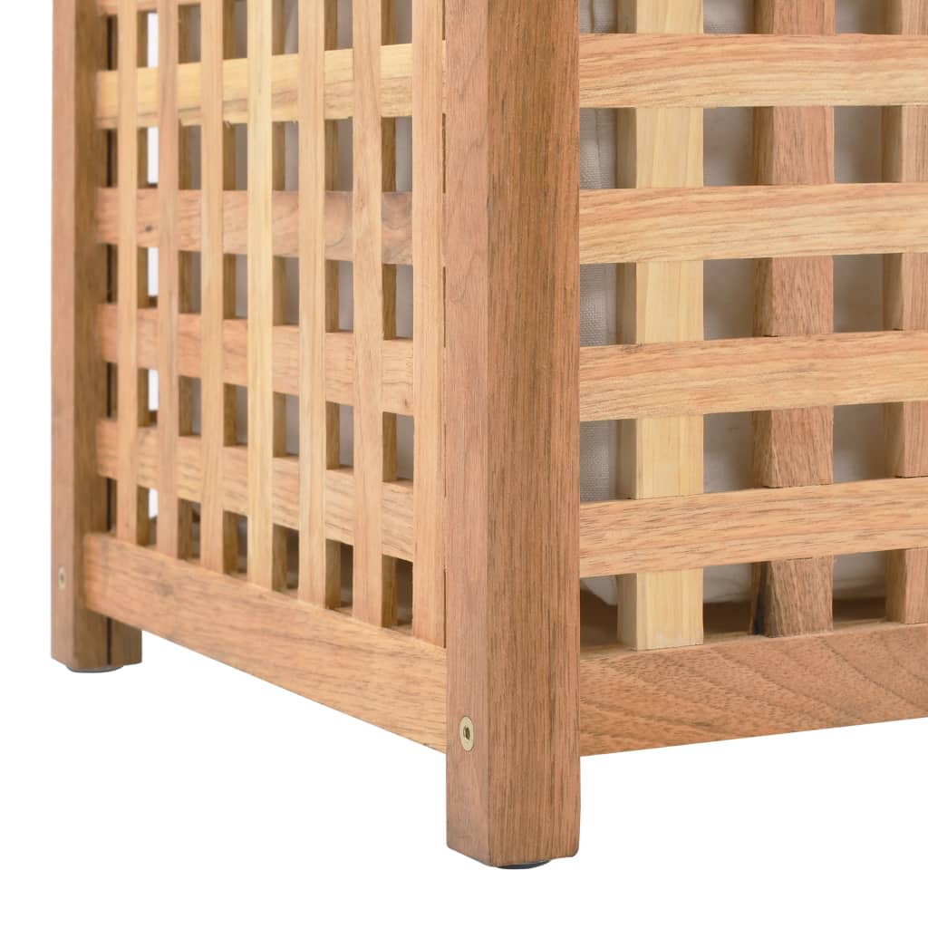 Laundry Bin Solid Wood Natural 87.5x46x67cm